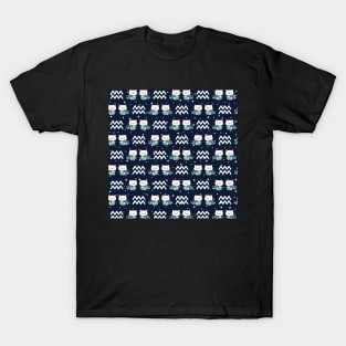 Aquarius Zodiac Cat Pattern T-Shirt